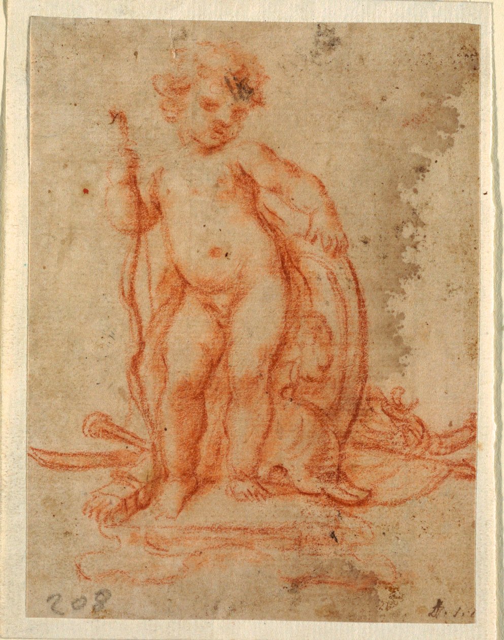 Dibujo, Diseño para Cupido y trofeo de armas, 1710-28 de Paolo de Mattheis