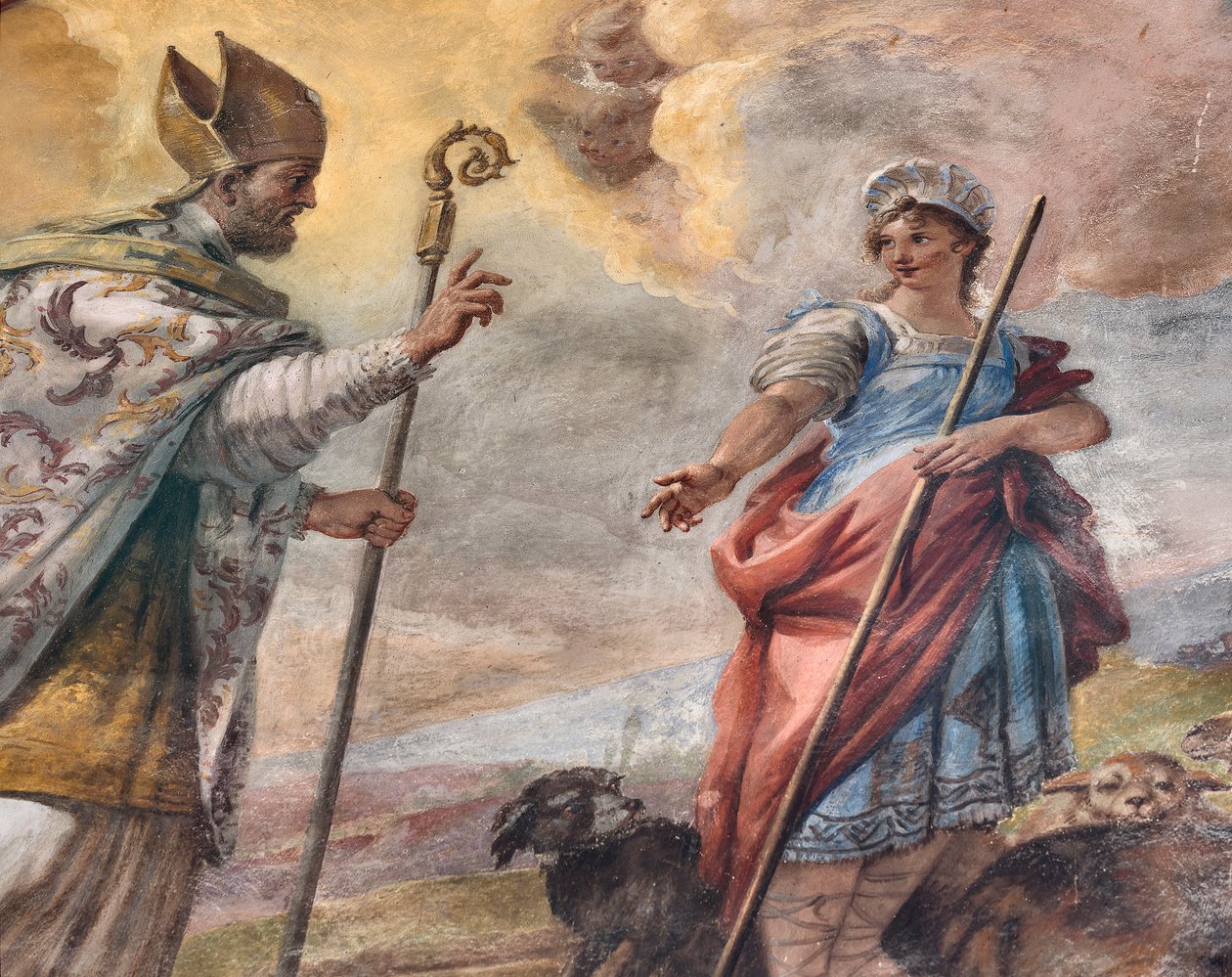 Frescos de Paolo de Matteis fechados en 1714 en la bóveda y en el tambor, que representan la vida del Santo, Capilla de San Cataldo en la Catedral, Taranto, Italia (foto) de Paolo di Matteis