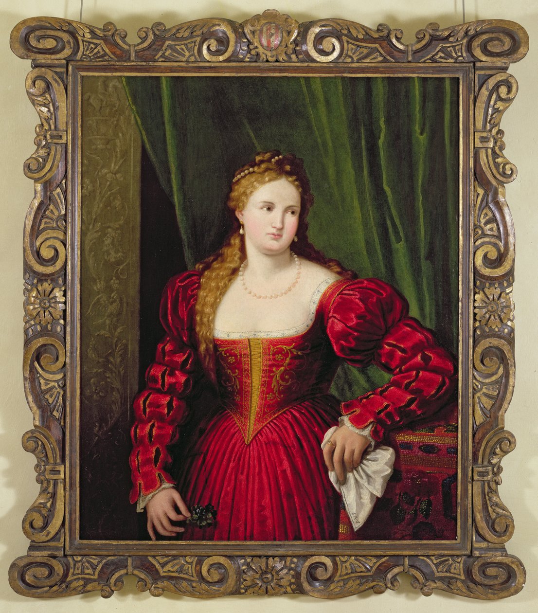 Retrato de Violante, hija de Palma Vecchio, 1530-35 de Paris Bordone