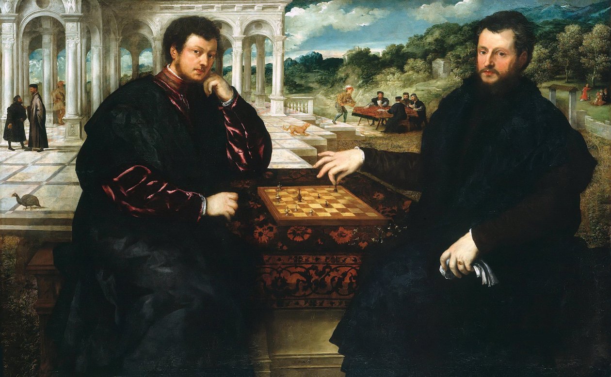 Dos Jugadores de Ajedrez, ca 1545 de Paris Bordone