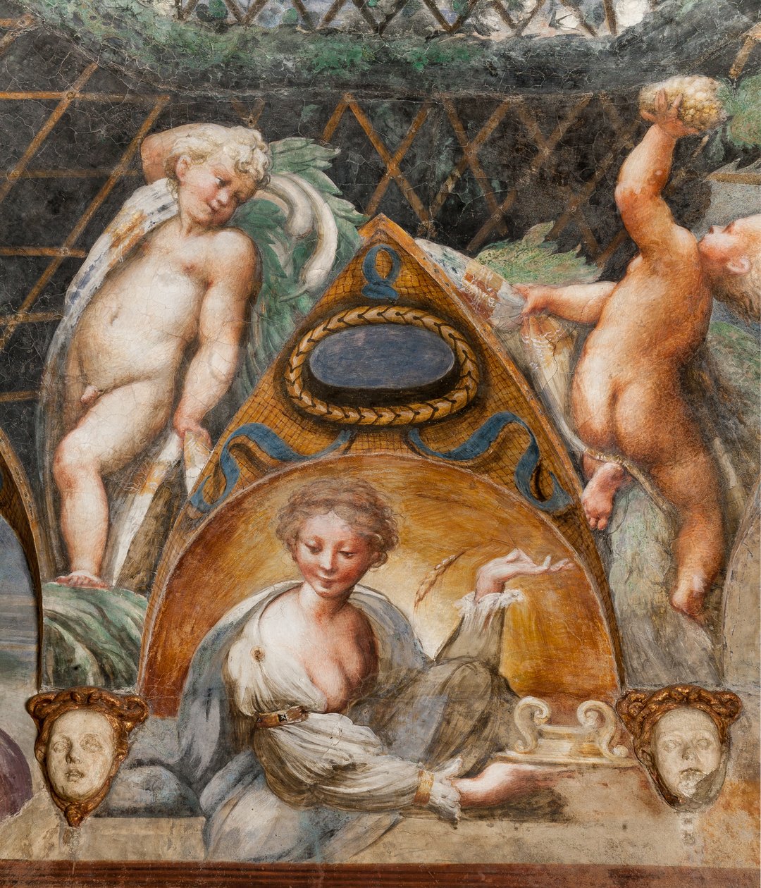 Paola Gonzaga como la diosa Ceres, de la Sala de Diana y Acteón, detalle de 2384753 de Parmigianino