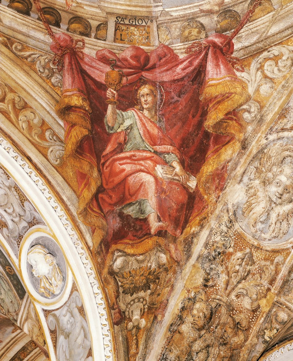 San Hilario de Poitiers por Francesco Mazzola, conocido como Parmigianino (1503-1540), fresco, Iglesia de San Giovanni Evangelista, Parma de Parmigianino