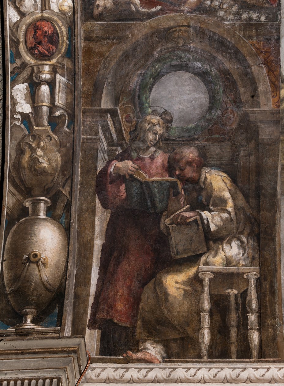 San Esteban y San Lorenzo, c.1523 (fresco) de Parmigianino