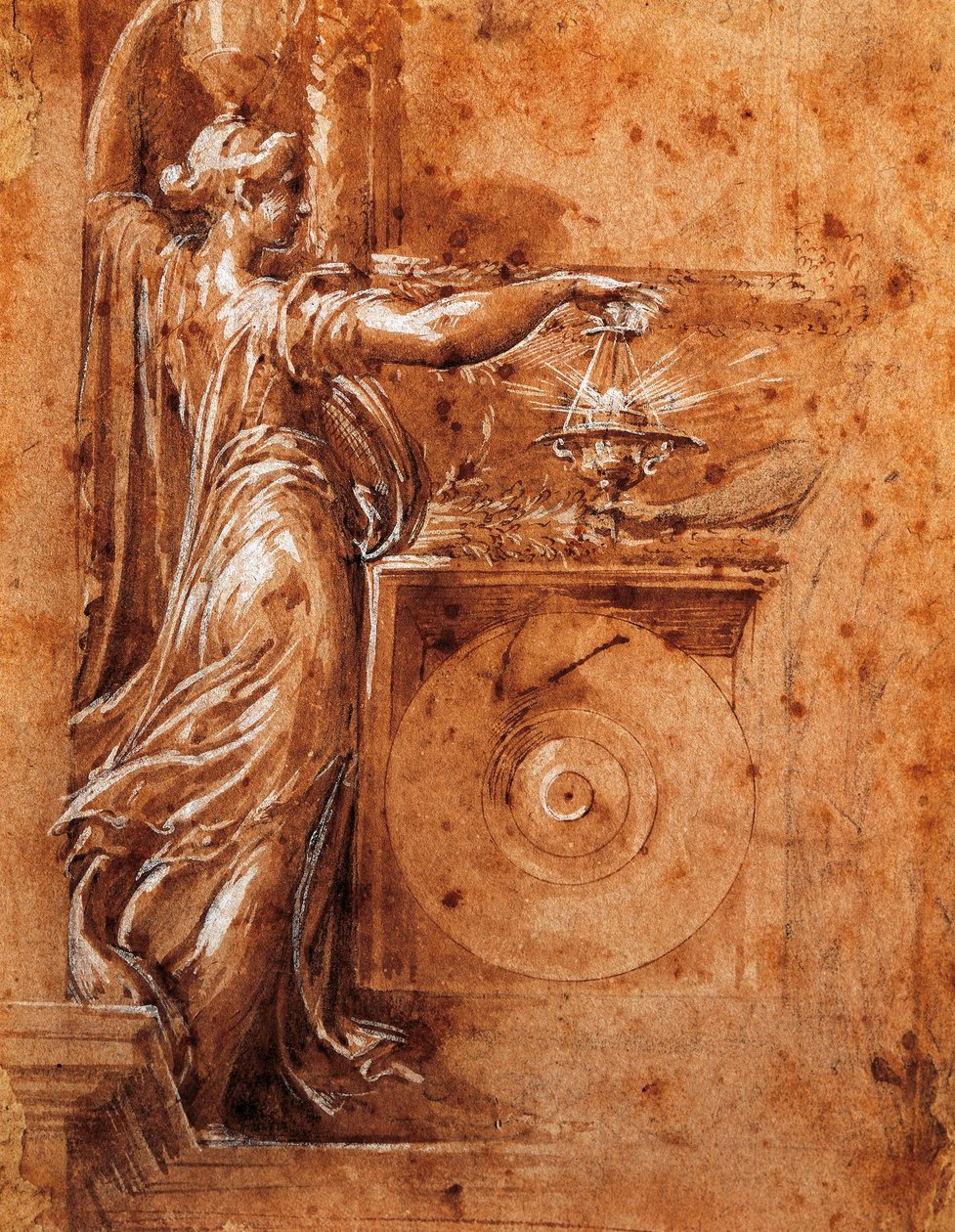 Estudio de la Virgen para la iglesia de Detached, por Francesco Parmigianino de Parmigianino