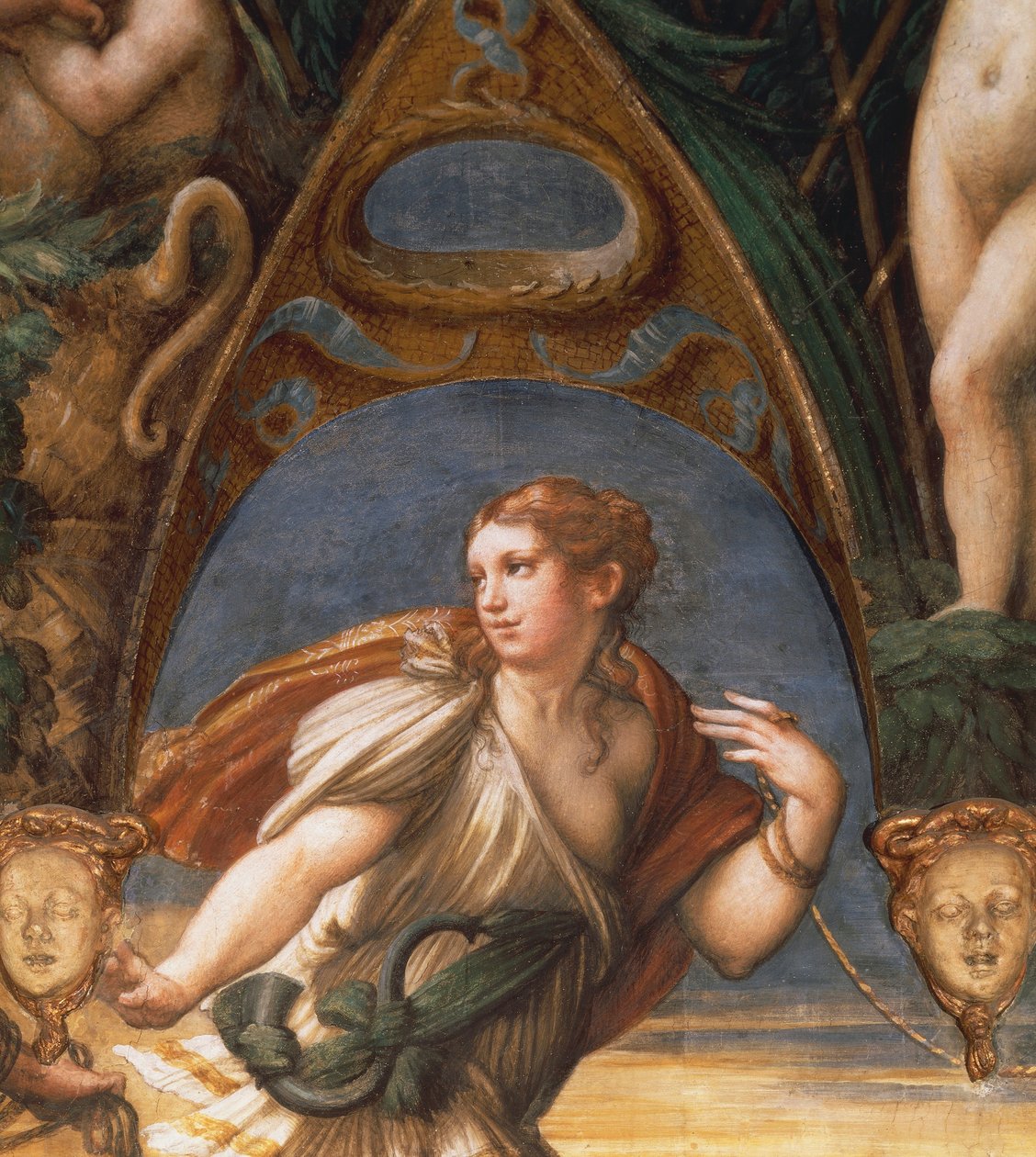 La ninfa capturada por el pastor (detalle) de Parmigianino