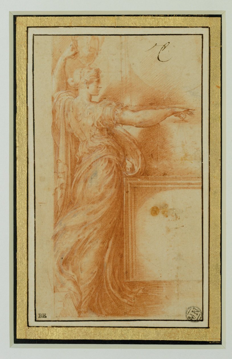 Un canéforo. Sanguina, reflejos blancos, papel beige... de Parmigianino (1503 40)