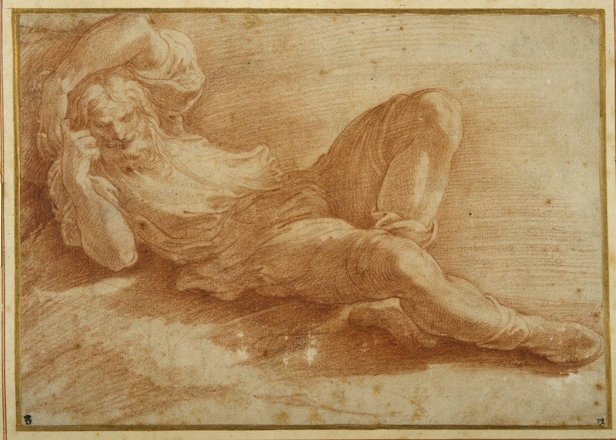 Figura barbuda, durmiendo de Parmigianino