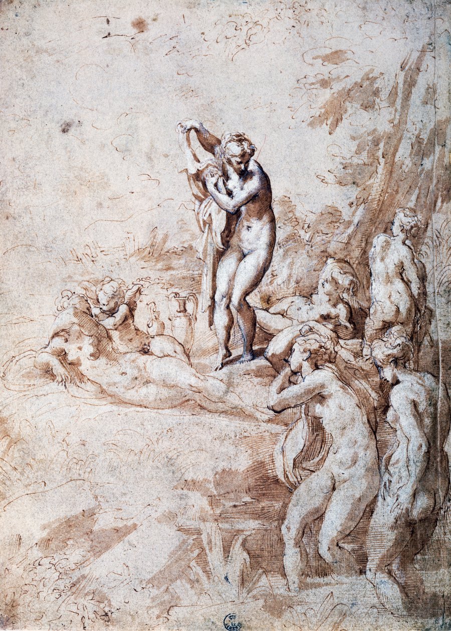 Ninfas bañándose de Parmigianino