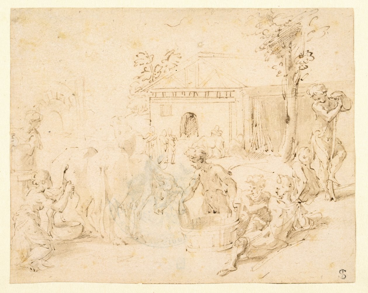 Escena rústica de Parmigianino