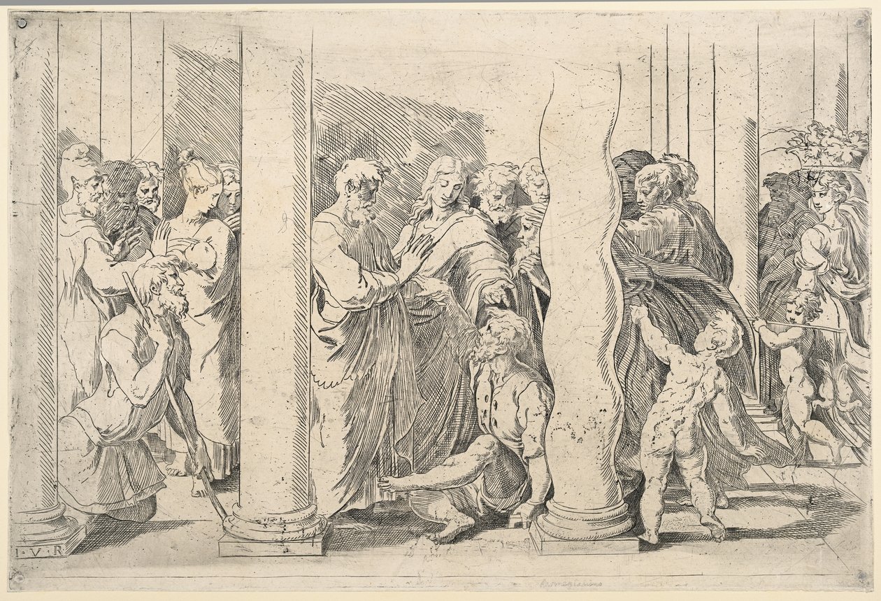 San Pedro y Juan sanando al cojo en el Golden Gate de Parmigianino