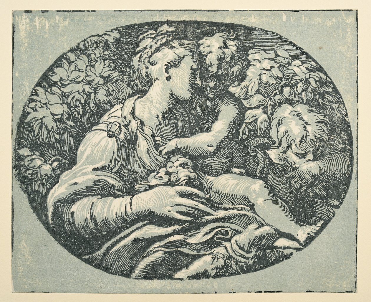 Virgen y el Niño con el Niño San Juan (tinta (negra y verde azulada) sobre papel) de Parmigianino