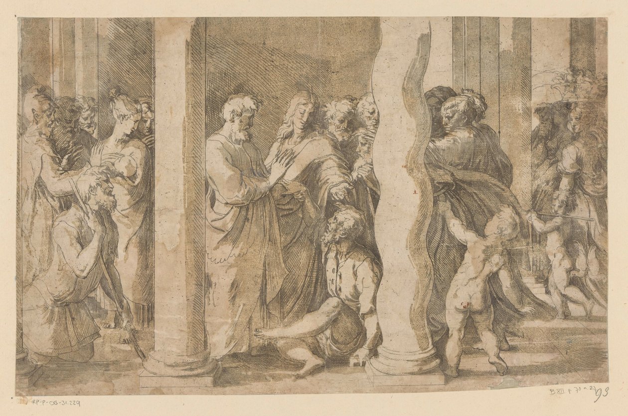 San Pedro y San Juan curan a un paralítico de Parmigianino (attributed to)