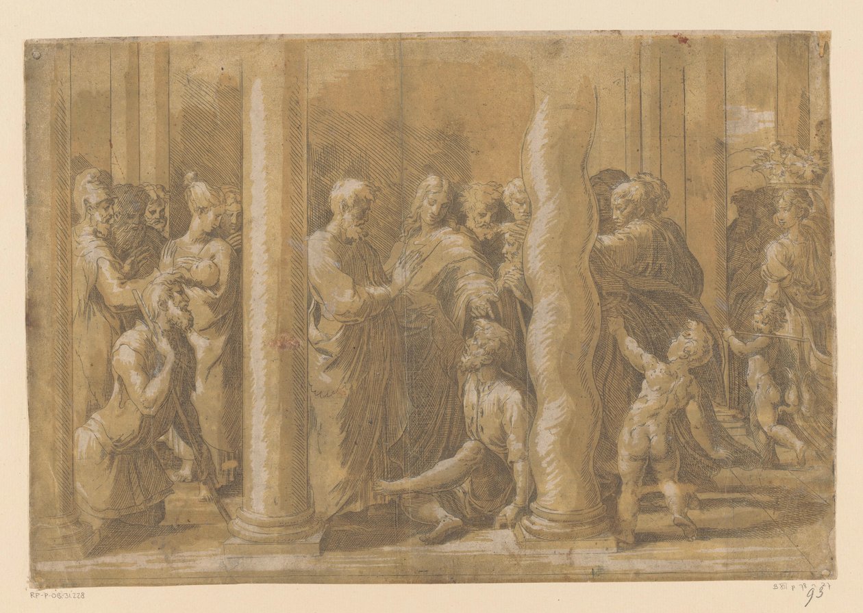 San Pedro y San Juan curan a un paralítico de Parmigianino (attributed to)