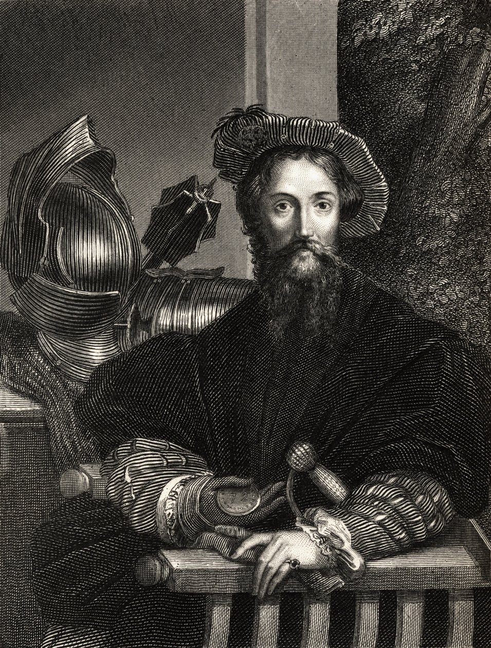 Cristóbal Colón (1451-1506) (grabado) de Parmigianino