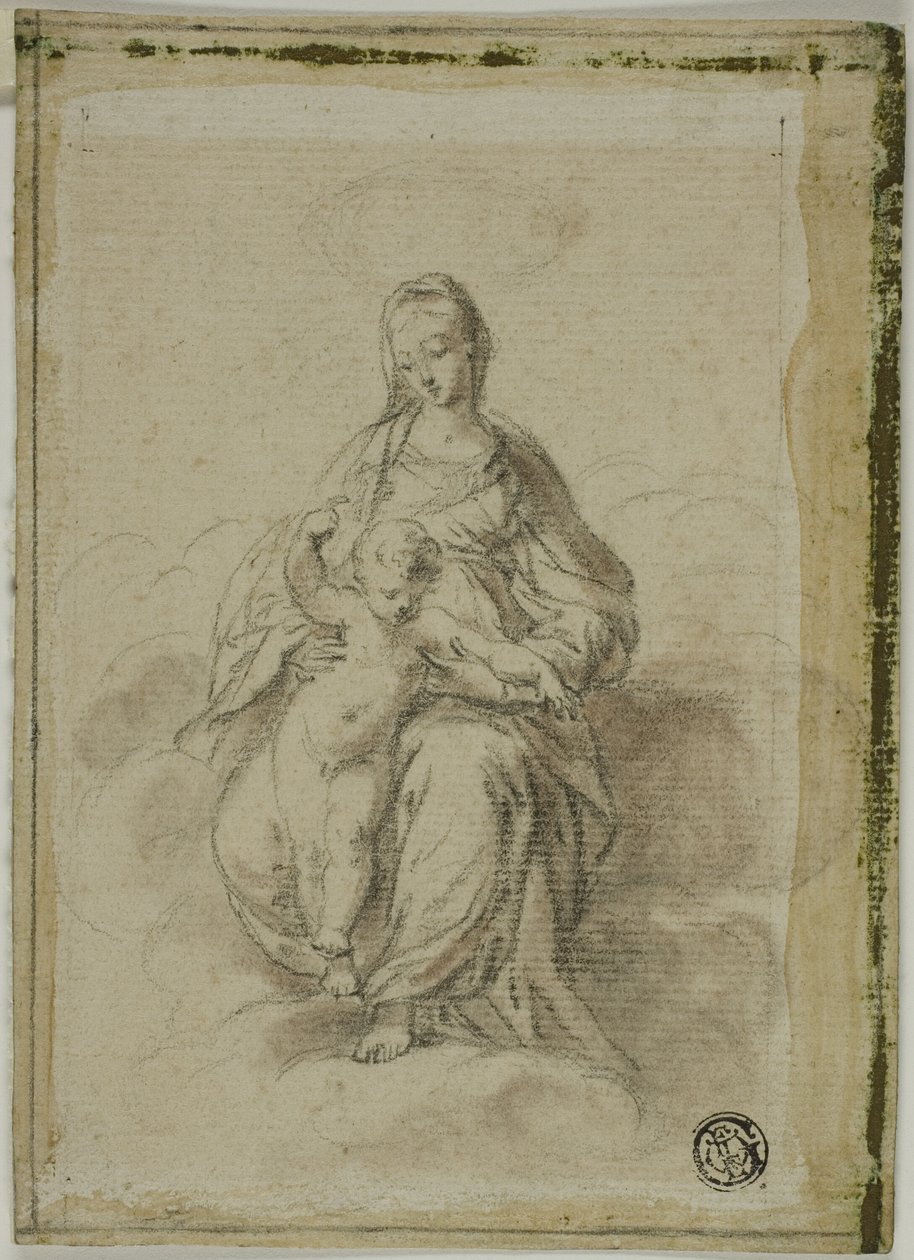 La Virgen y el Niño sentados en las nubes de Parmigianino
