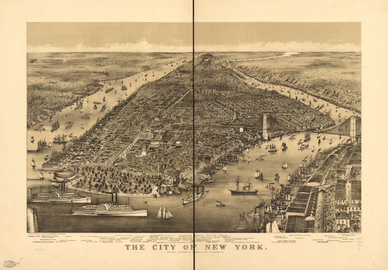 La ciudad de Nueva York de Parsons and Atwater; Currier and Ives