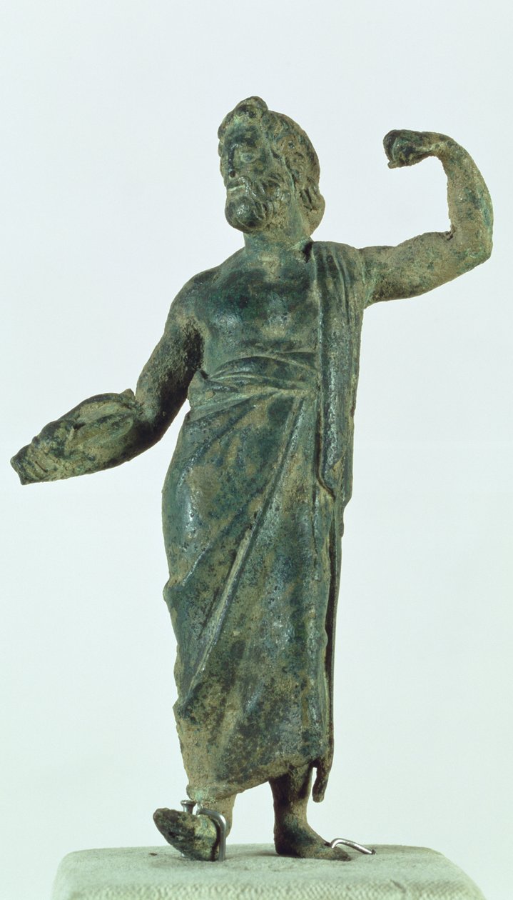 Figura de Shami, posiblemente Zeus o Poseidón, recuperada del templo en ruinas en la ciudad de Nehavand (conocida como Laodicea), Irán de Parthian School