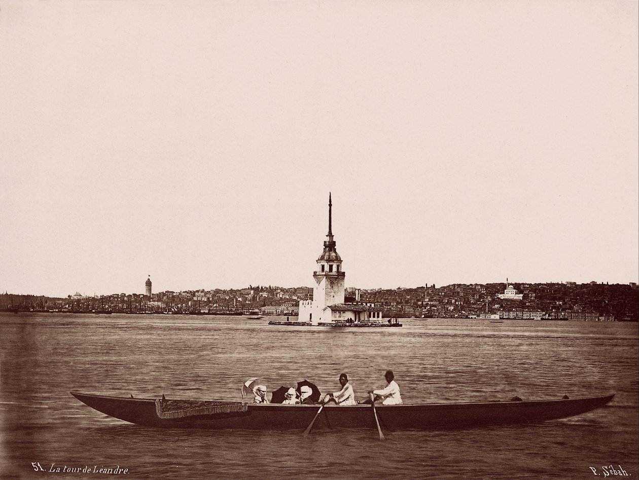 Kız Kulesi, Galata y áreas residenciales de Fındıklı de Pascal Sébah