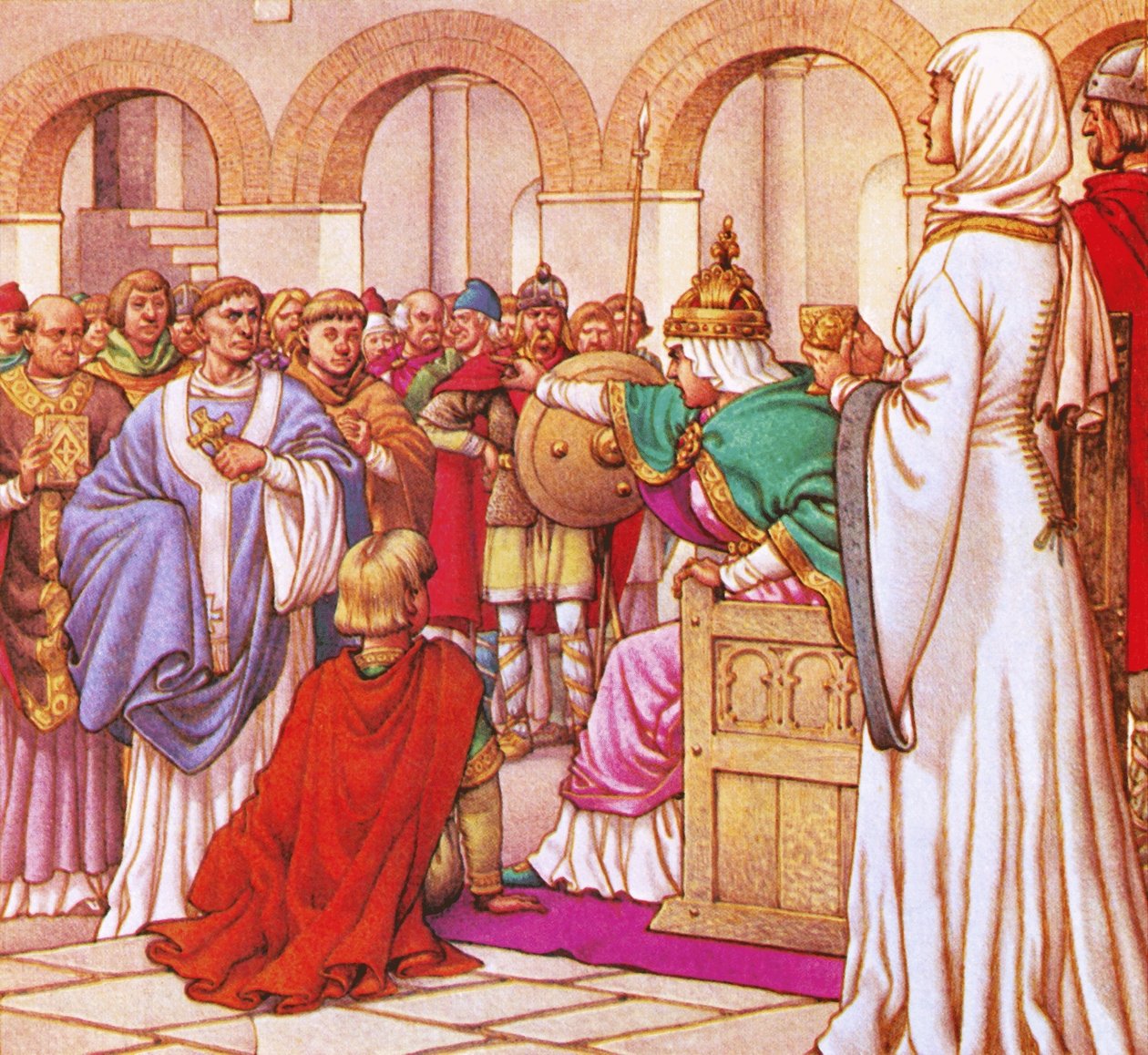 En el año 610, Brunehilda, reina de los burgundios, expulsó a Columbano por predicar contra el lujo de su corte. de Pat (1907 95) Nicolle