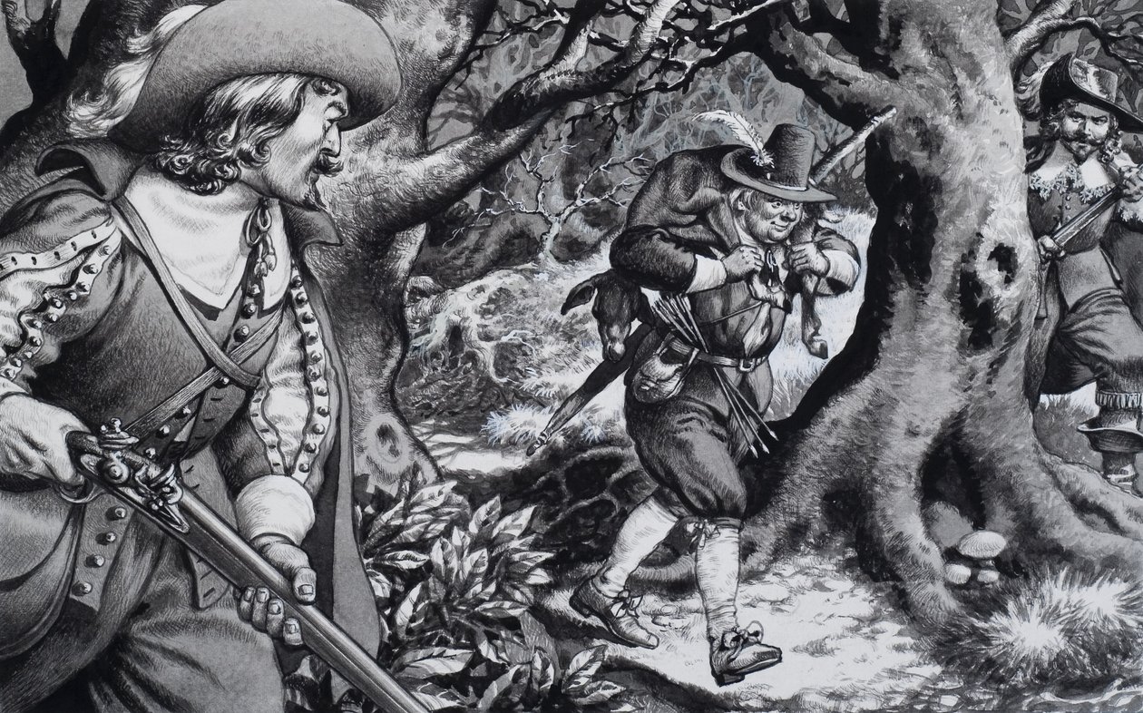 Cazador furtivo del siglo XVII (gouache sobre papel) de Pat (1907 95) Nicolle