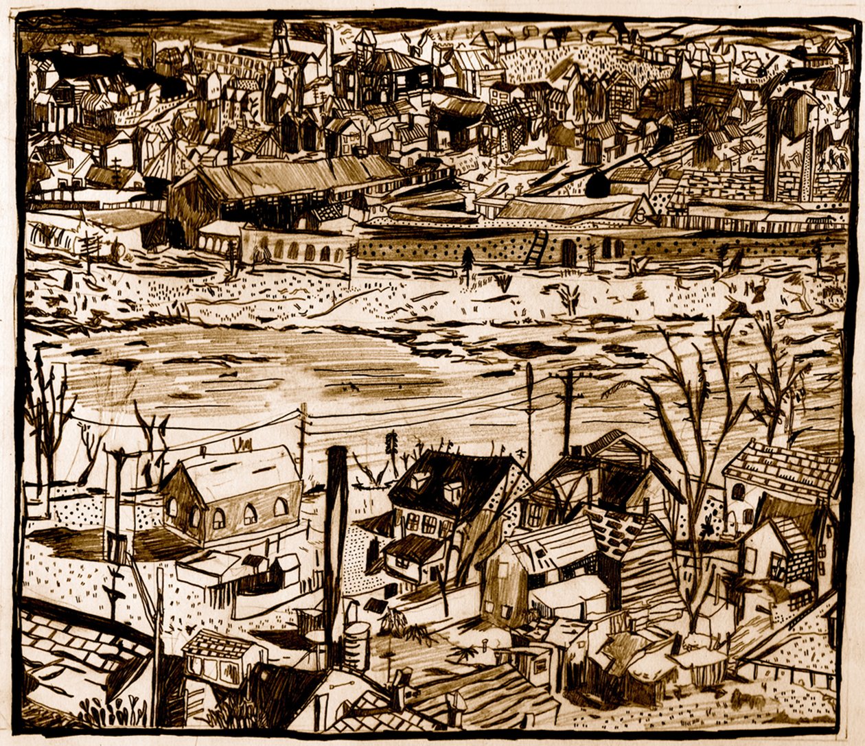 Ciudad, 2013 (lápiz) de Pat Macdonald