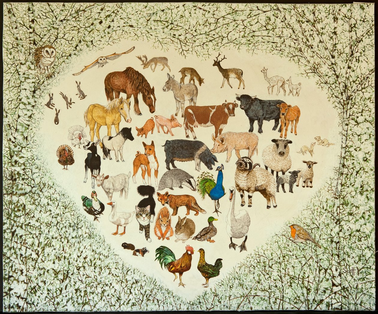 En el corazón de todo, 2013 (acrílico sobre percal) de Pat Scott