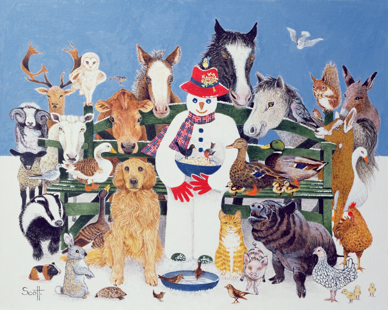 Caring (óleo sobre lienzo) de Pat Scott