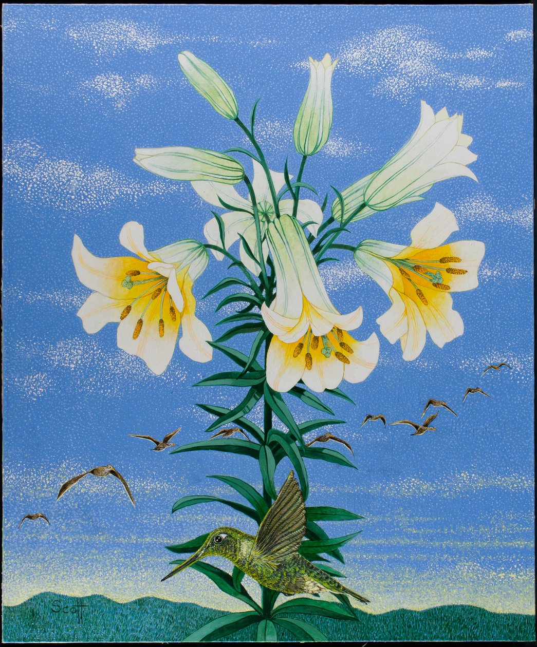 Early Birds, 2011 (acrílico sobre percal) de Pat Scott
