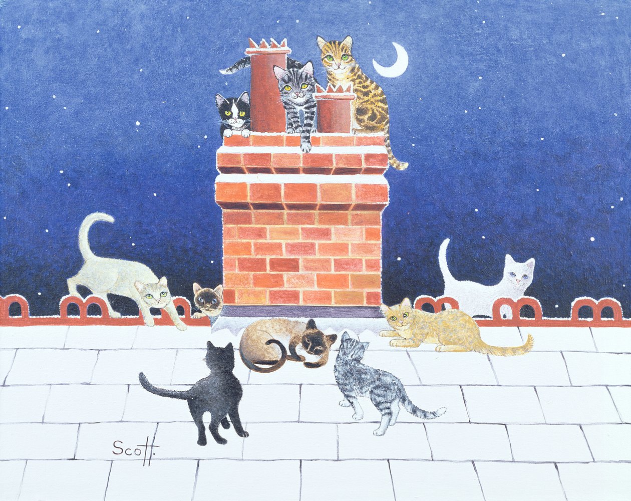 Midnight Madness (óleo sobre lienzo) de Pat Scott