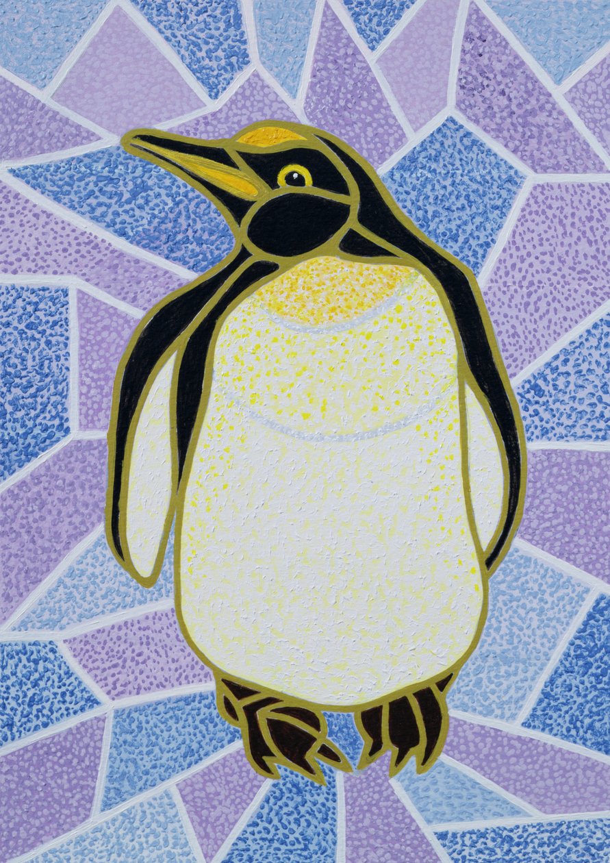 Pingüino en vidriera de Pat Scott