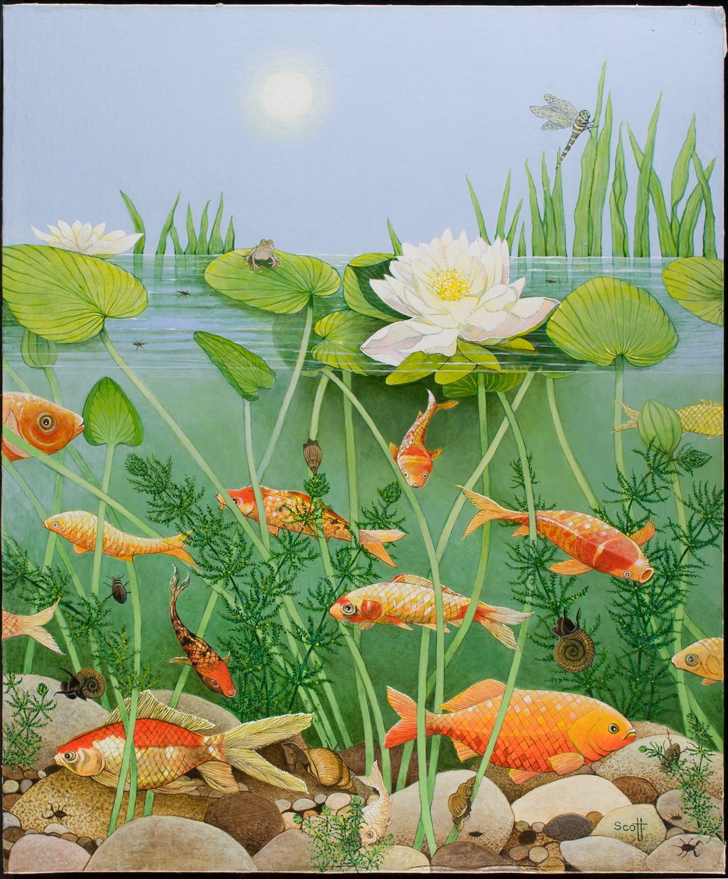 El toque de oro, 2011 (acrílico sobre percal) de Pat Scott