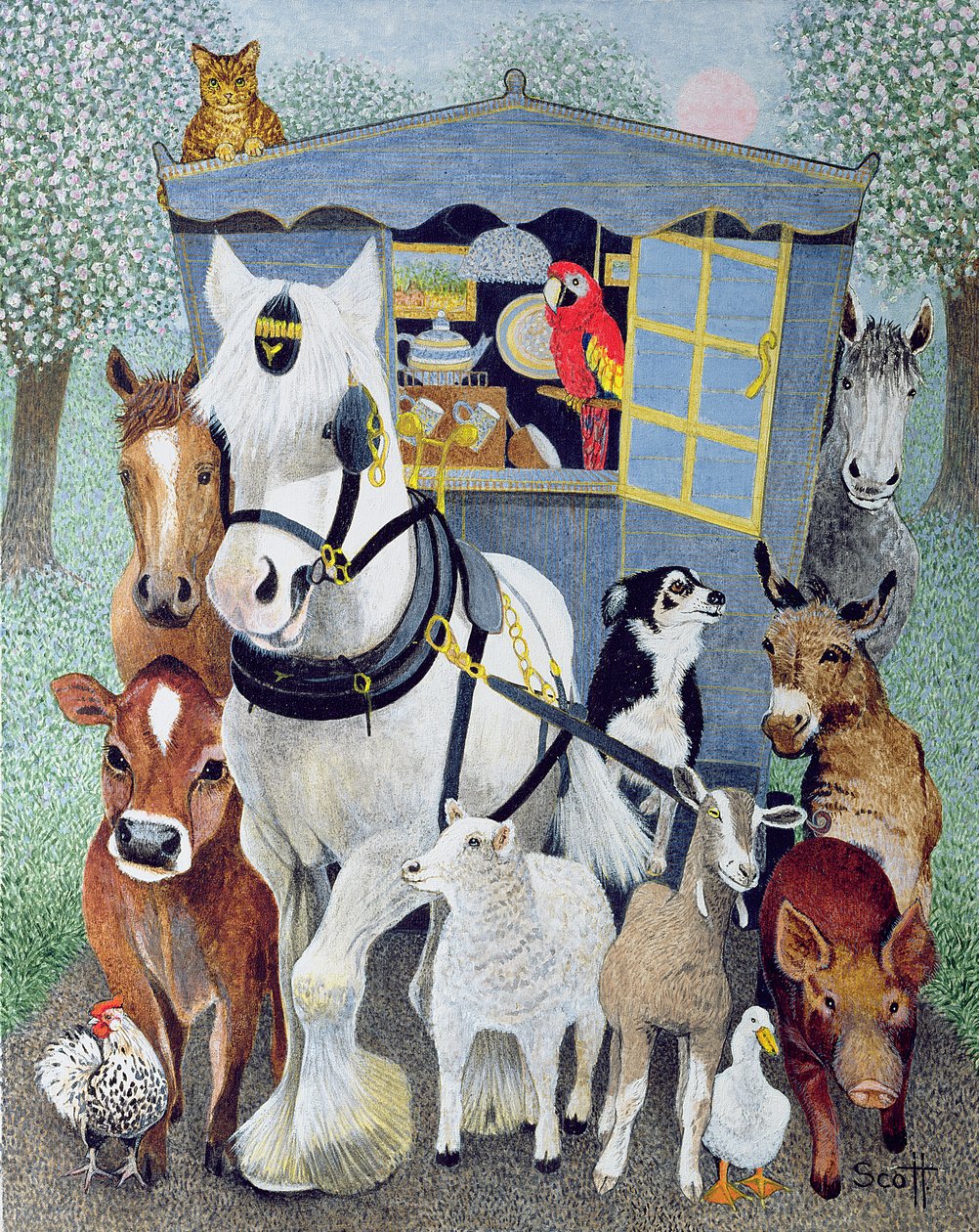 Uncle Tom Cobbley and all (acrílico sobre percal) de Pat Scott