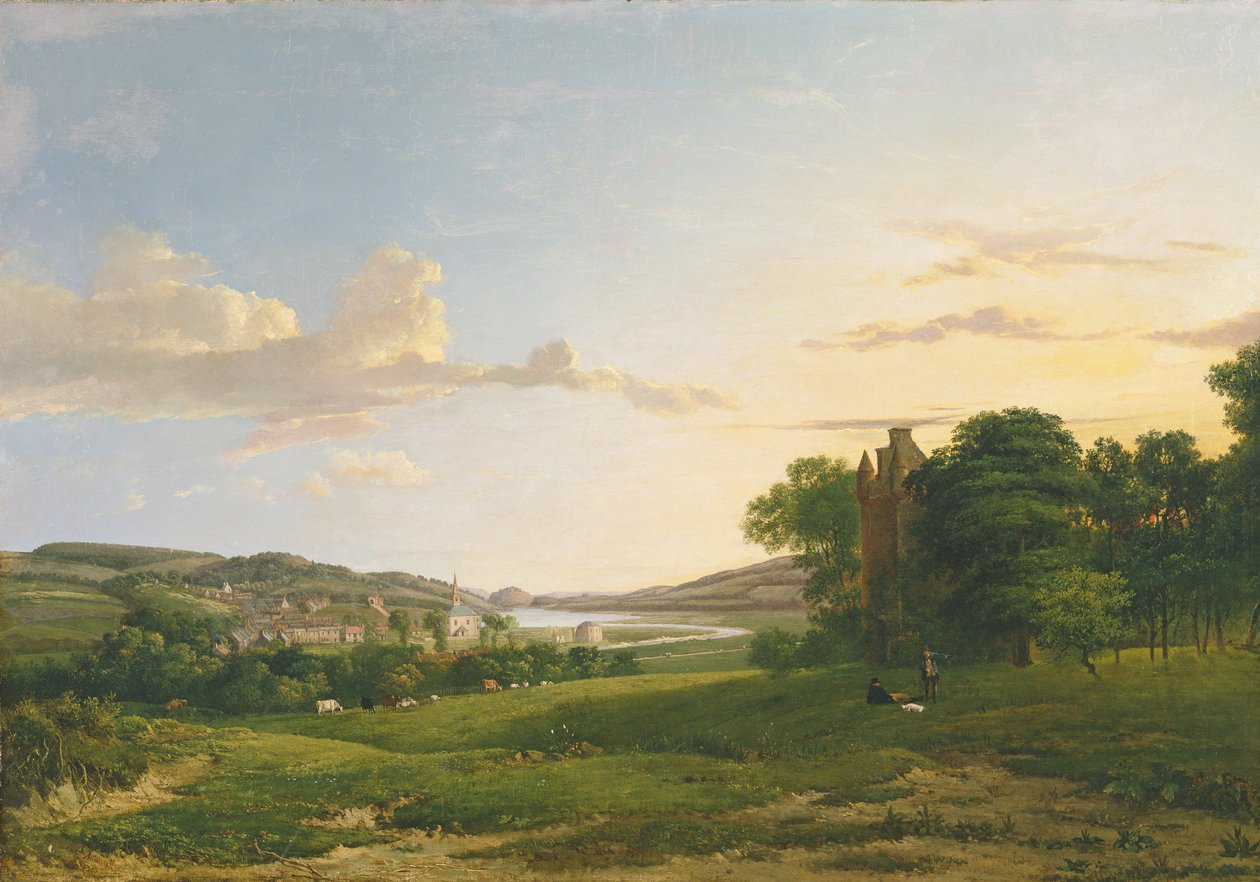 Vista de Cessford y el pueblo de Caverton, Roxboroughshire en la distancia de Patrick Nasmyth
