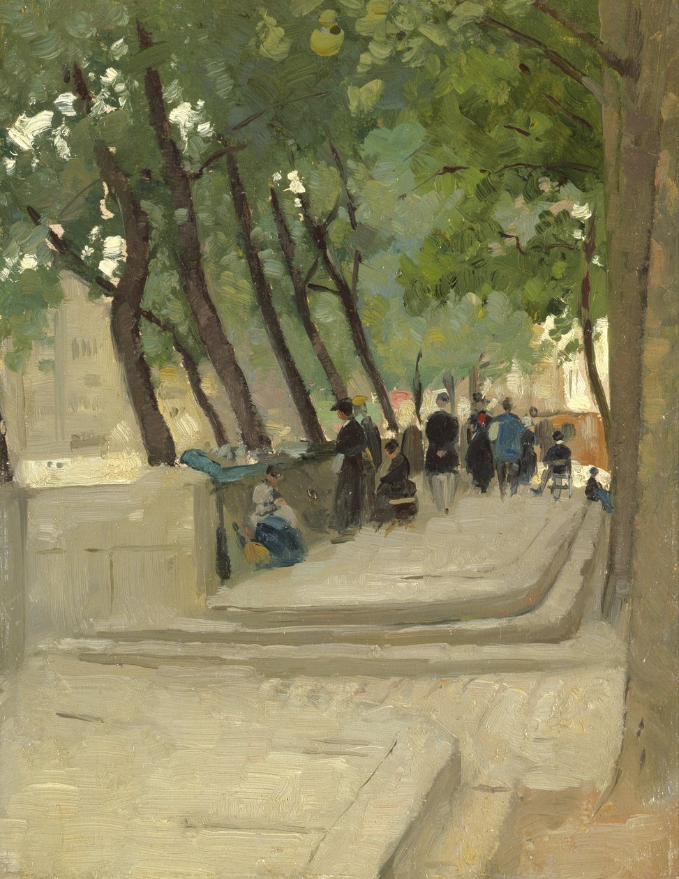 El mercado de libros en la orilla izquierda, París, c.1900 de Patrick William Adam