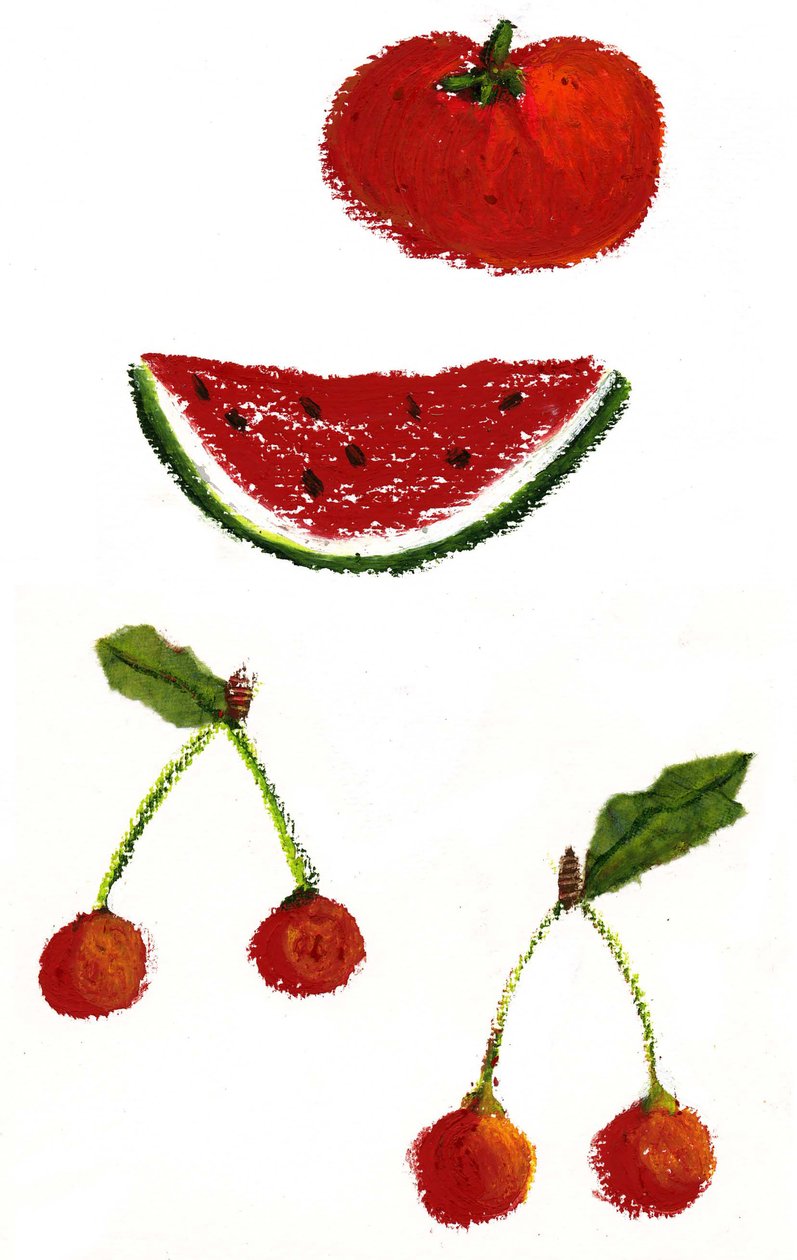 Fruit, 2021 (Acrílico sobre papel) de Patrizia La Porta