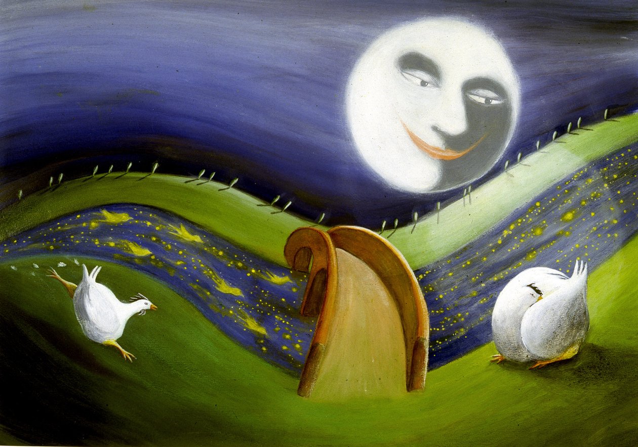 Paisaje de luna llena: Ilustración de Patrizia la Porta de Patrizia La Porta