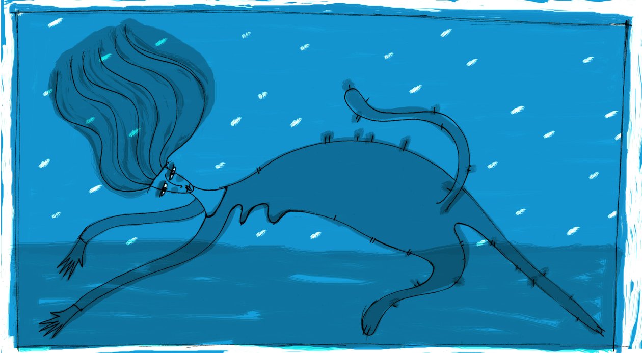 Strega del Tchesal (Chiesale): bruja que se transforma en gato para espiar a los hombres. Ilustración de Patrizia La Porta. de Patrizia La Porta