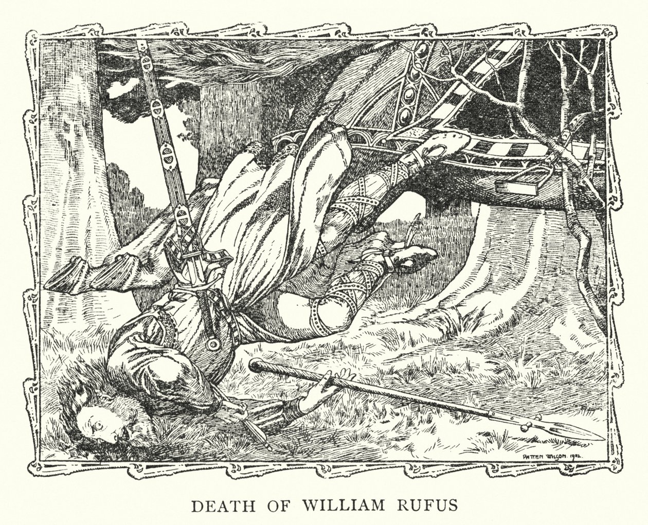 Muerte de William Rufus (litografía) de Patten (after) Wilson