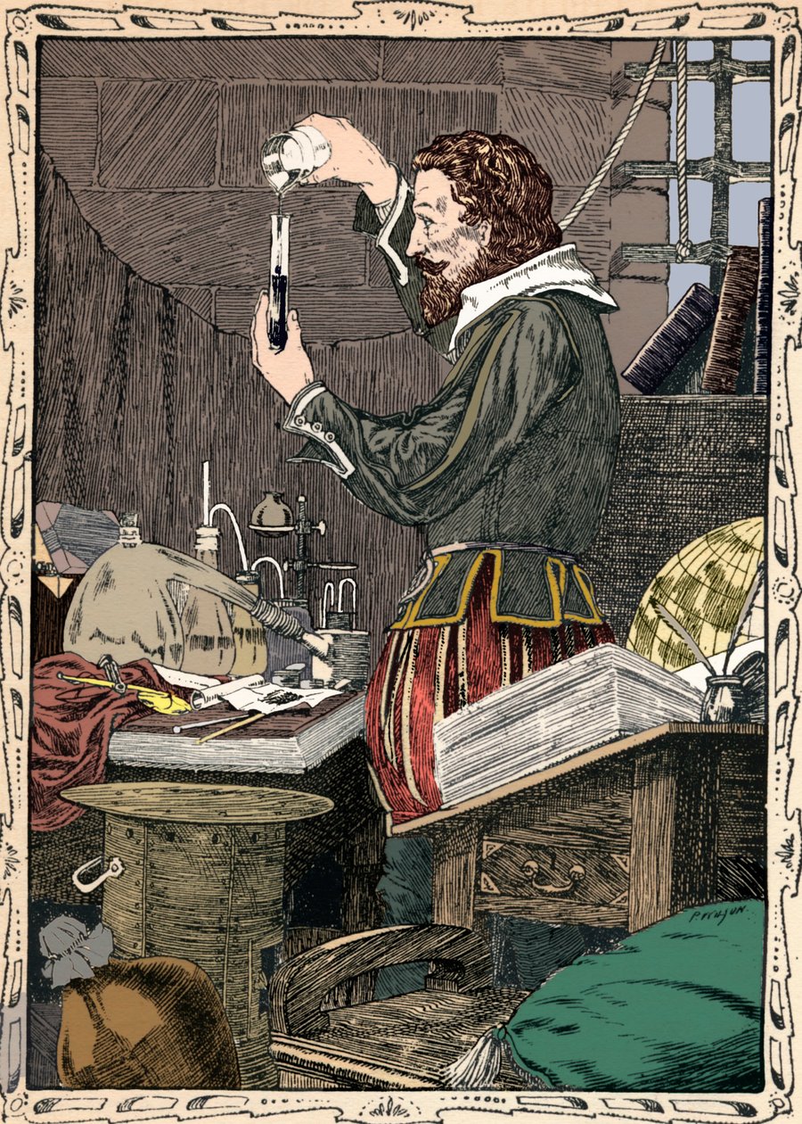 Guy Fawkes preparando la mecha lenta, 1902 de Patten Wilson