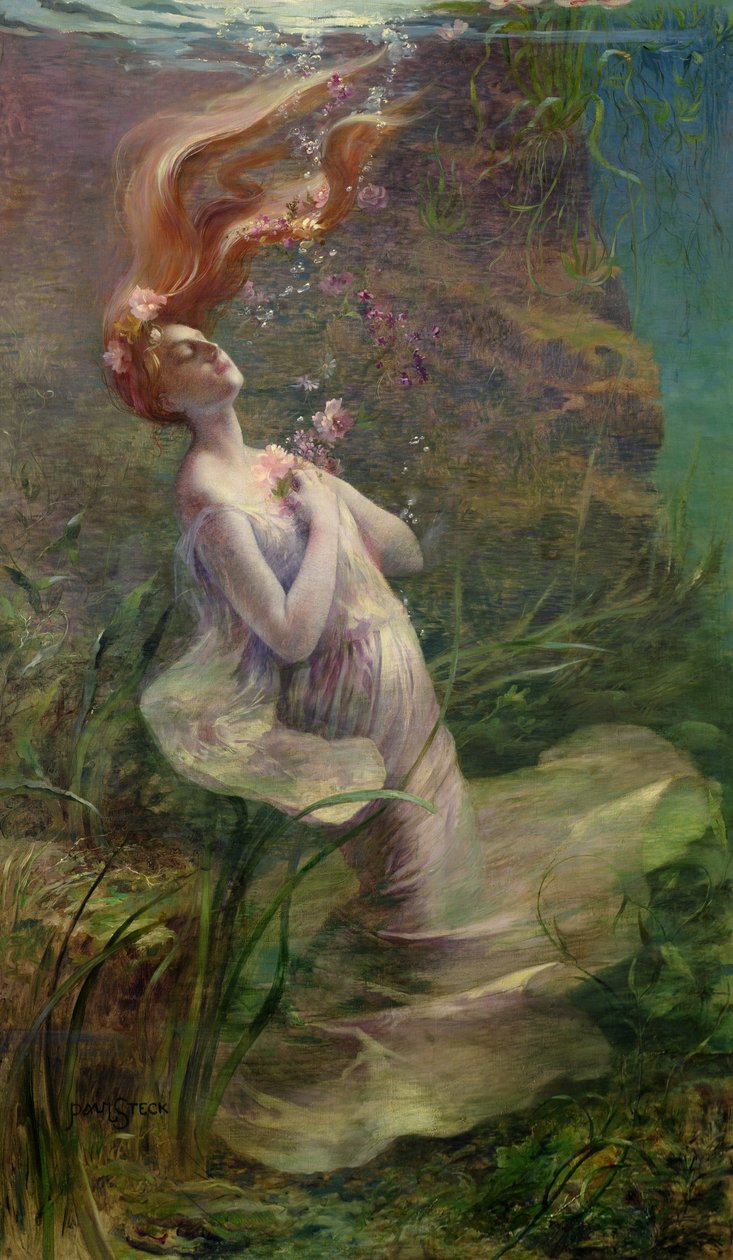 Ofelia ahogándose, 1895 de Paul Albert Steck