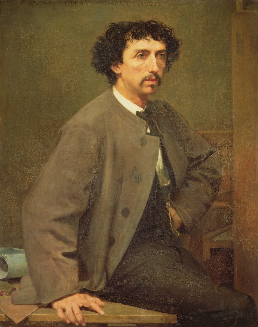 Retrato de Charles Garnier, un amigo del artista, 1868 de Paul Baudry
