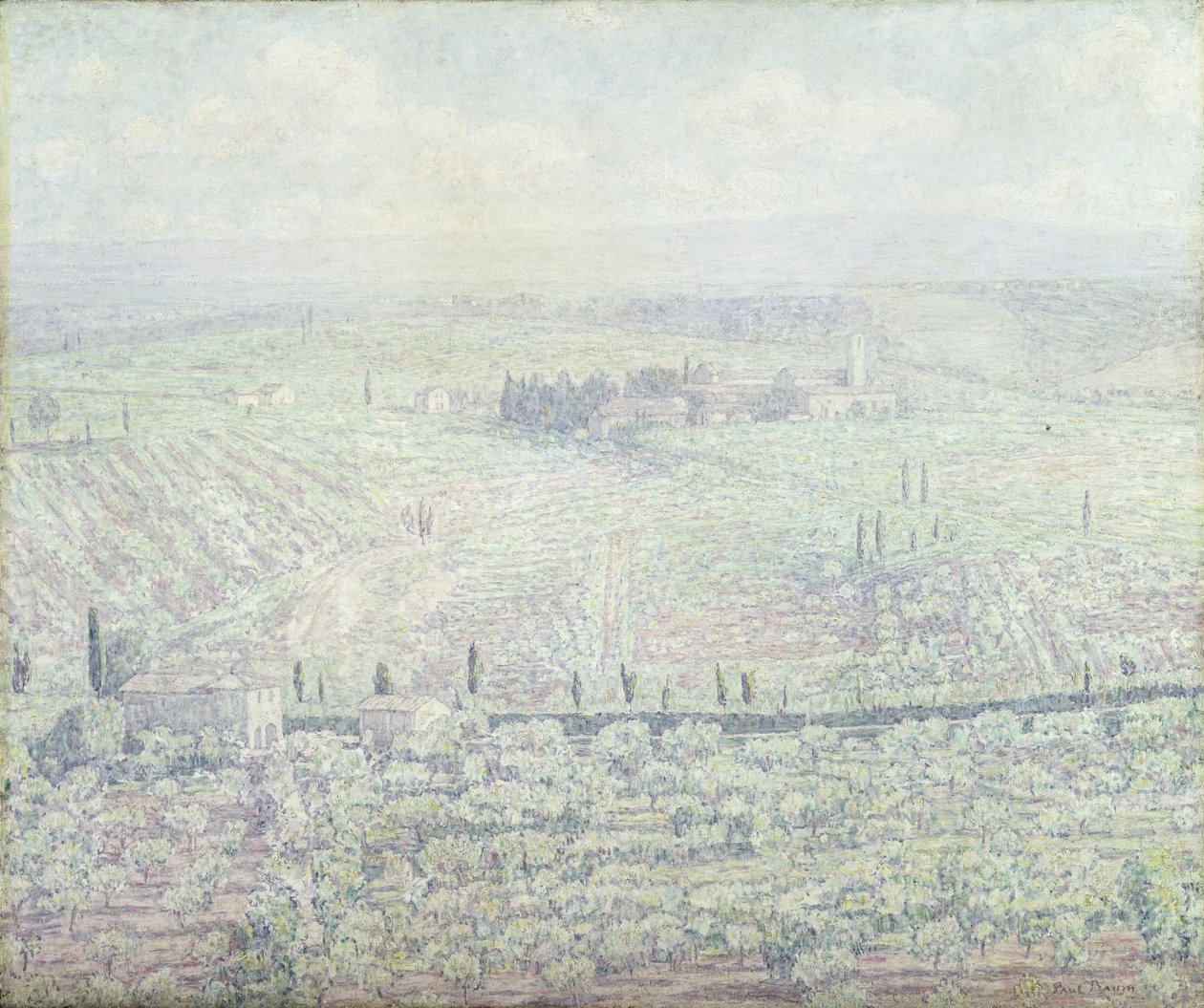 Un Paisaje Toscano Montañoso en la Mañana de un Día Soleado de Verano, c.1930 de Paul Baum