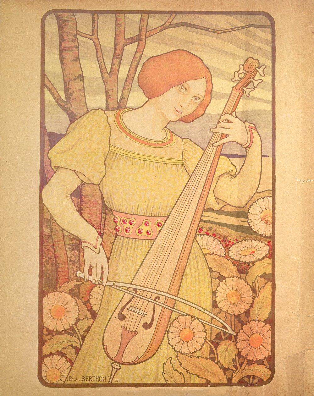 Joven con un laúd de Paul Berthon