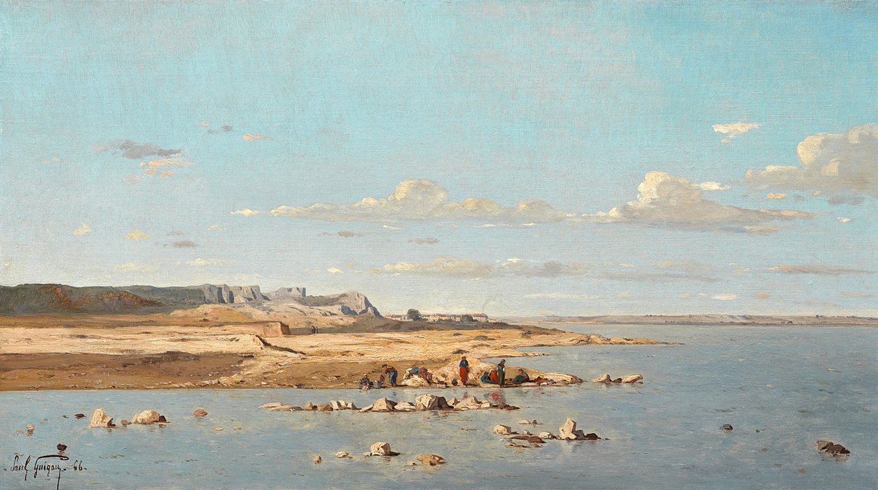Lavanderas en las orillas del Durance, 1866 de Paul Camille Guigou
