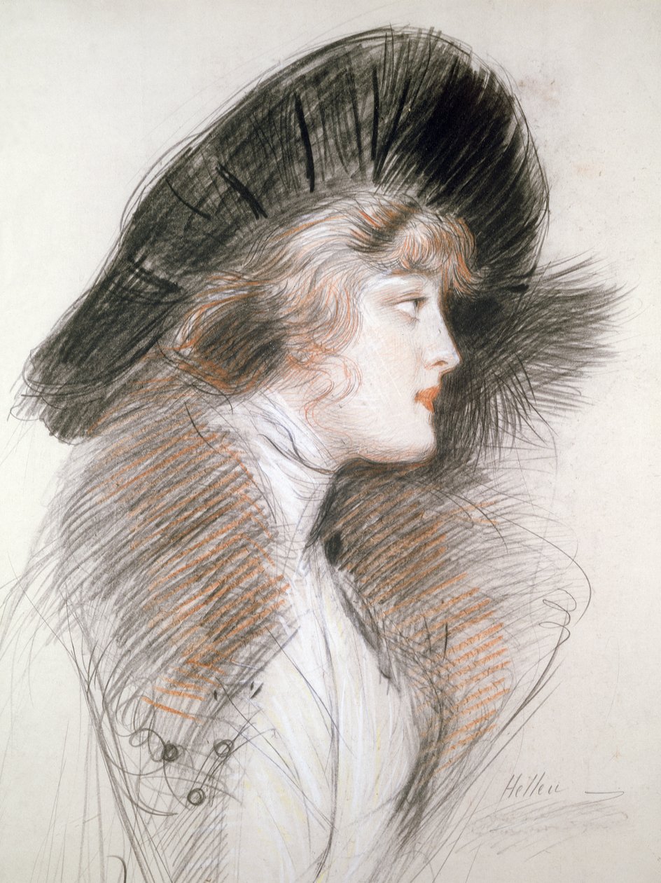 Cabeza de una mujer elegante de Paul Cesar Helleu
