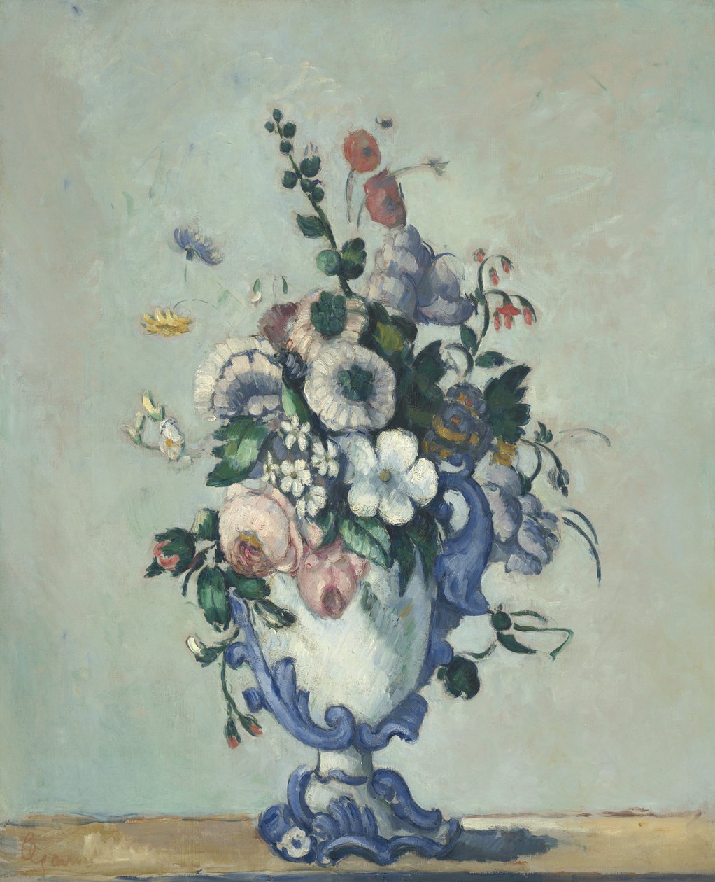 Flores en un jarrón rococó (c.1876) de Paul Cézanne