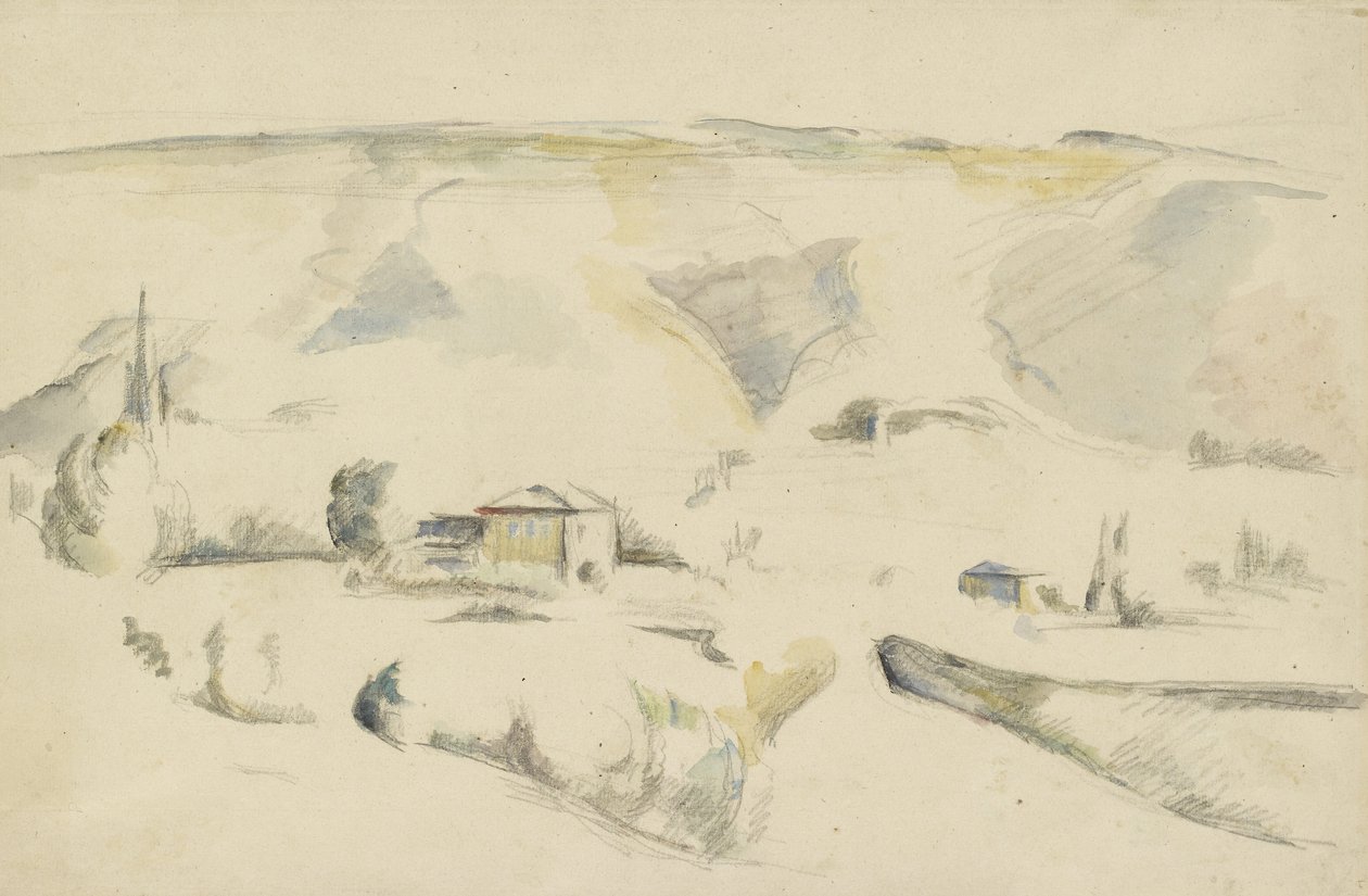 Vista a través de un valle de Paul Cézanne