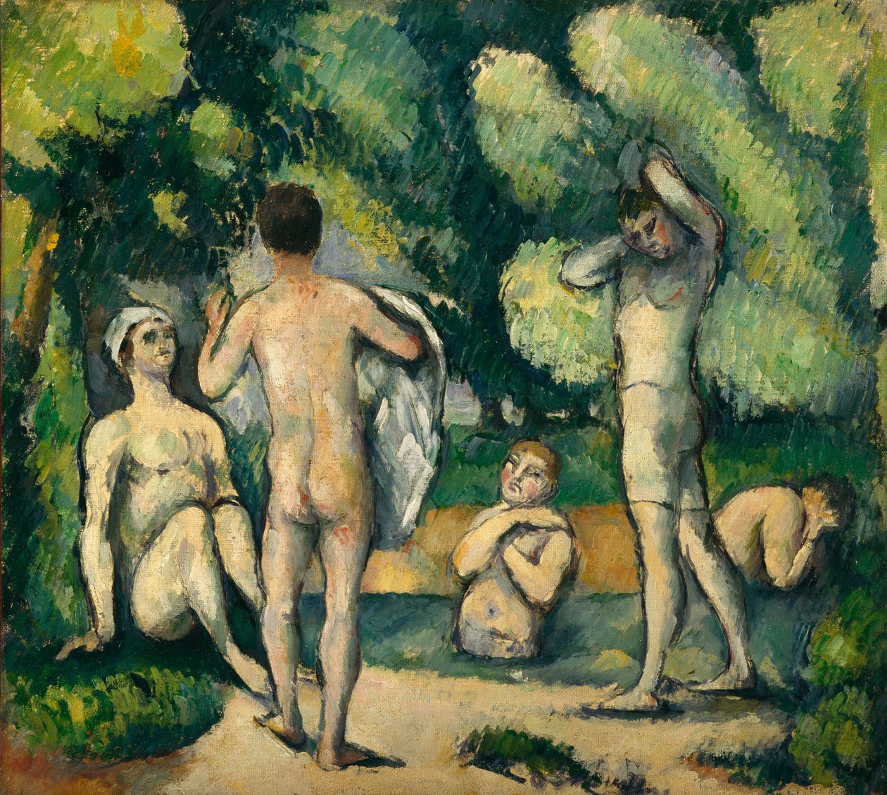 Bañistas, c.1880 de Paul Cézanne