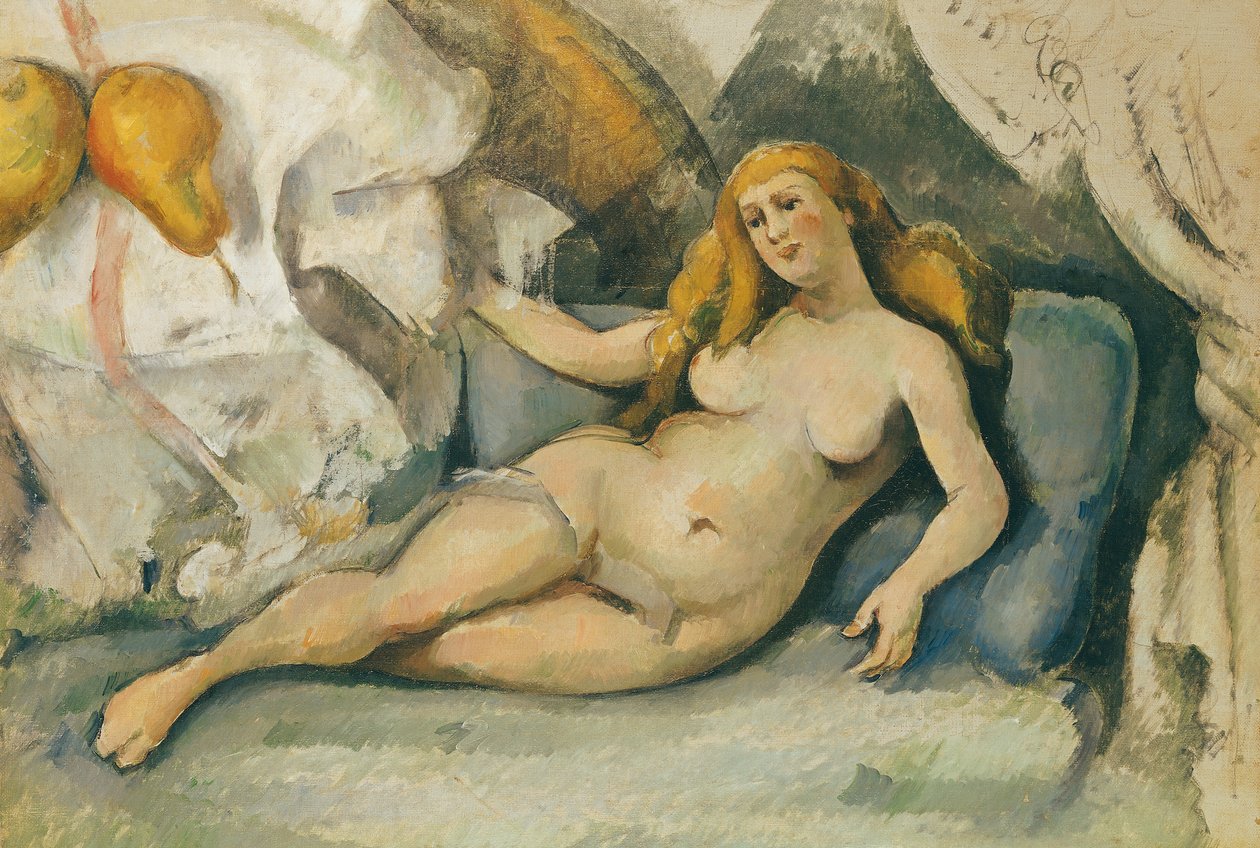 Desnudo Femenino en un Sofá de Paul Cézanne