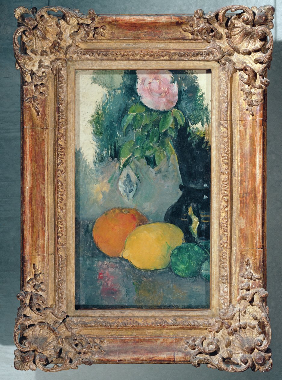 Flores y frutas, c.1880 de Paul Cézanne